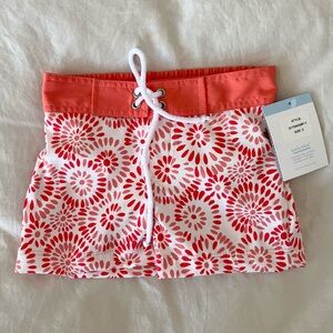 Bella Bliss brand new board shorts swim trunks in coral and white print